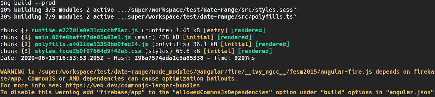 CommonJS Warning