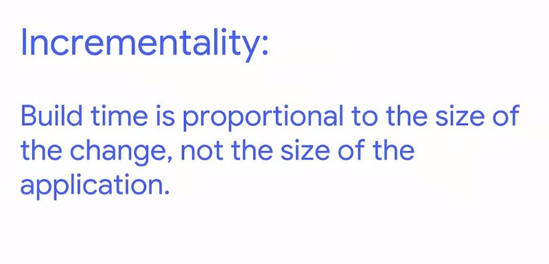 เวลาที่ใช้ในการ build ขึ้นอยู่กับขนาดการเปลี่ยนแปลงไม่ใช้ขนาดของ app ทั้งหมด